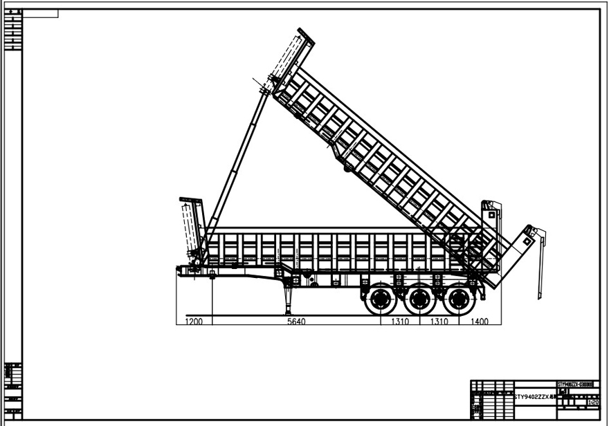 Rear semi trailer